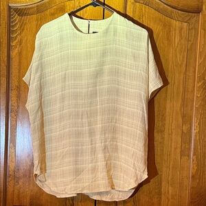 Beige Short Sleeve Blouse